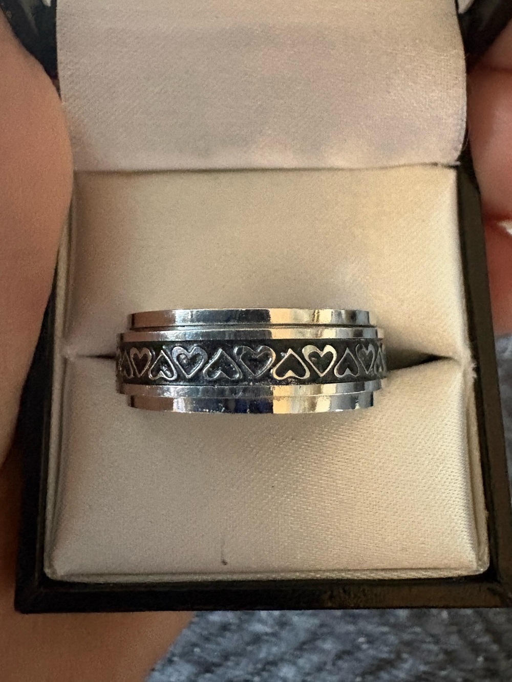 Ring Spinner Stainless Steel Heart Design Band